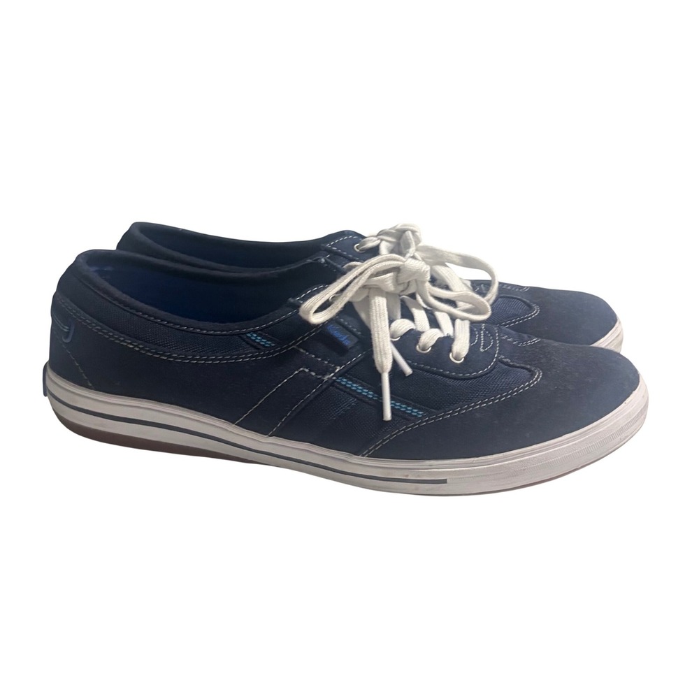 Keds Navy Blue Canvas Lace Up Sneakers Ortholite Womens 9.5 WF52711